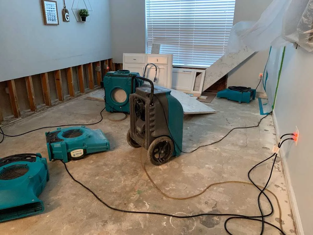 Dehumidifier in flood-cut room for Water Extraction & Removal in Brookshire